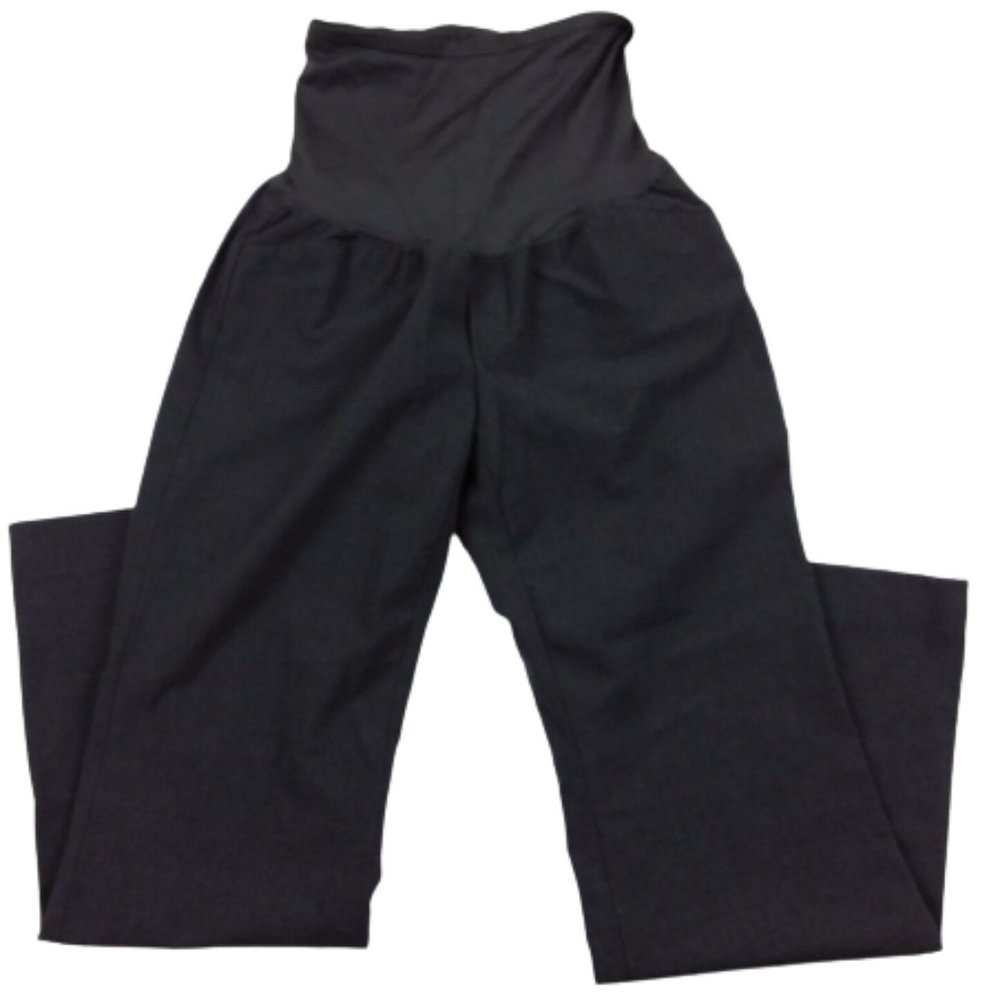 Gap Maternity Perfect Trouser/Pants Stretch Flare Leg Gray Plaid PolyViscose